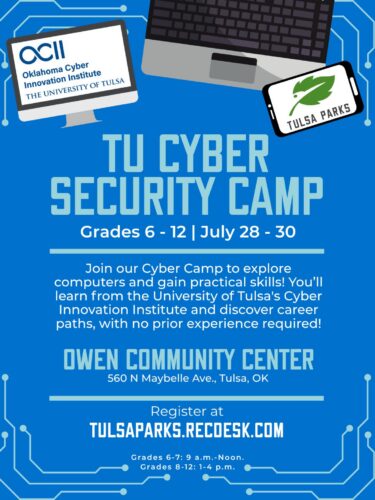 OCII Cyber Camp at Owen Park flyer